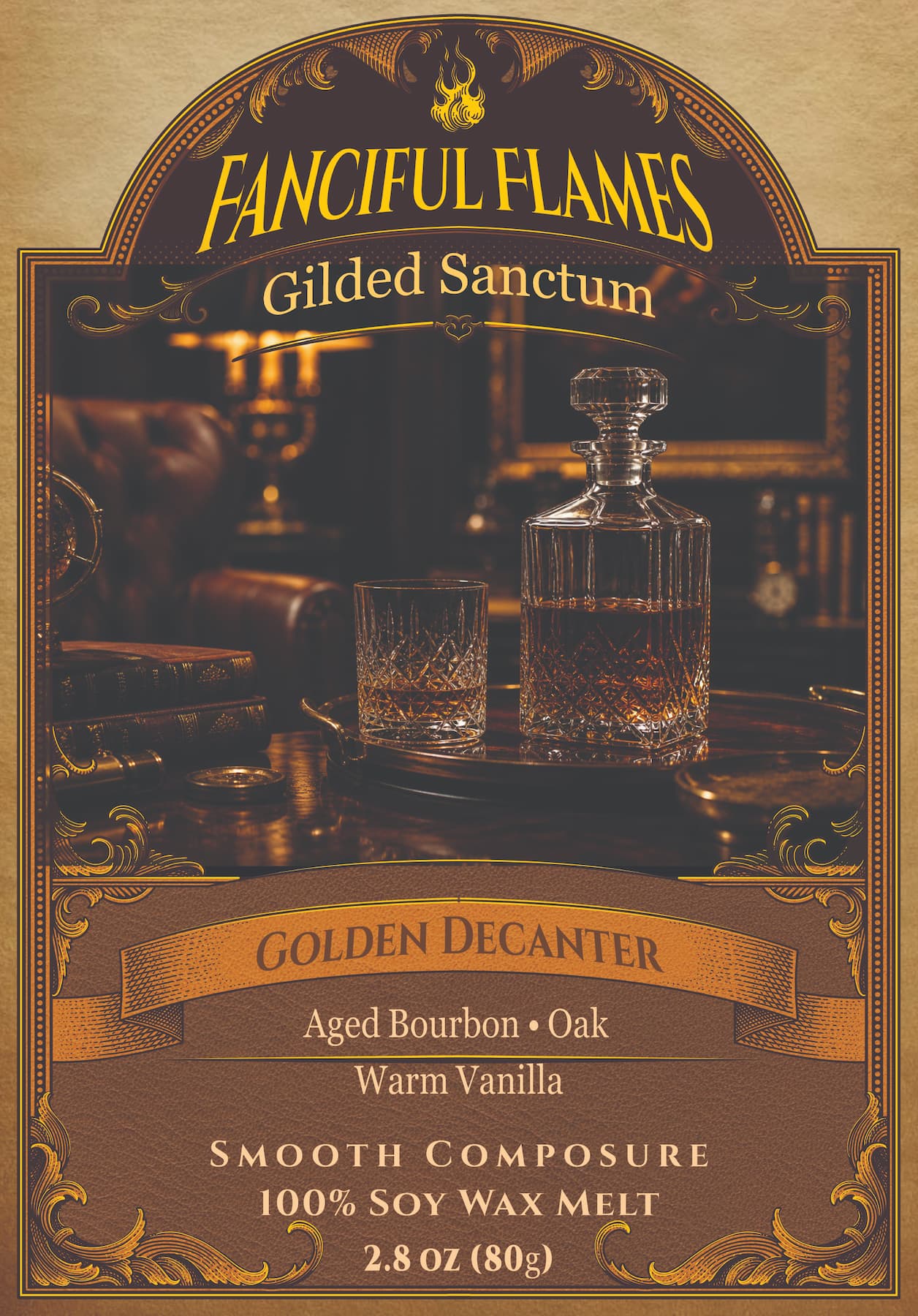 Golden Decanter Scented Soy Candles and Wax Melts